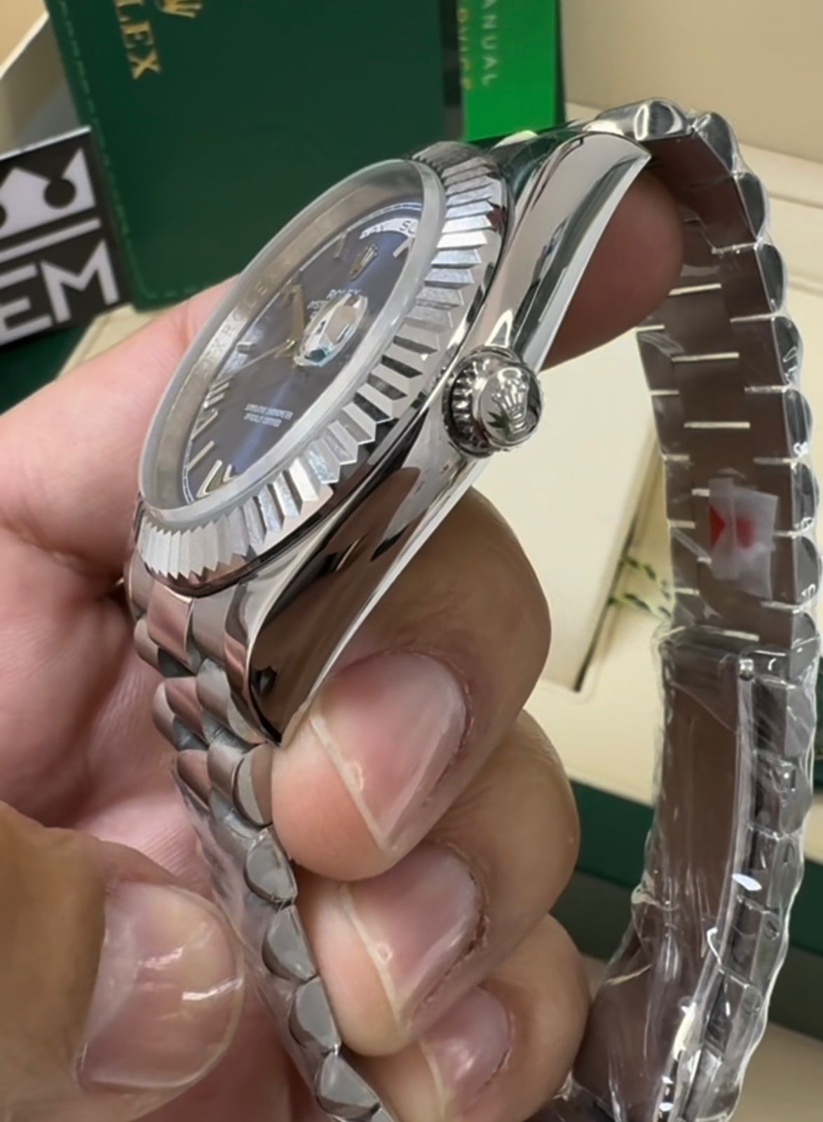 Rolex Day-Date Silver / Blue