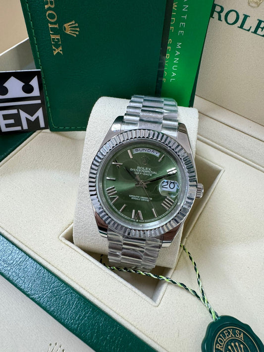 Rolex Day-Date Silver / Green