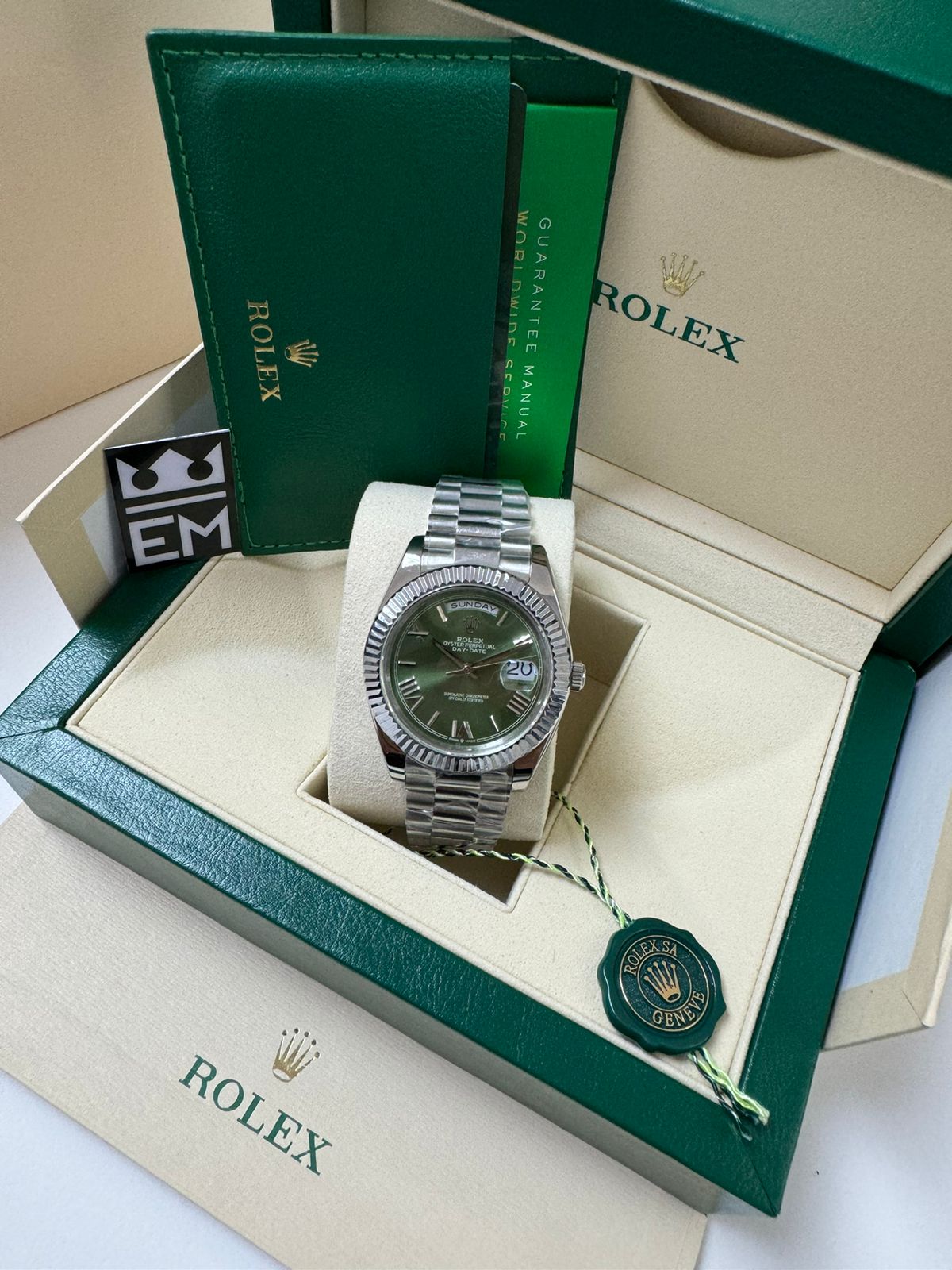 Rolex Day-Date Silver / Green