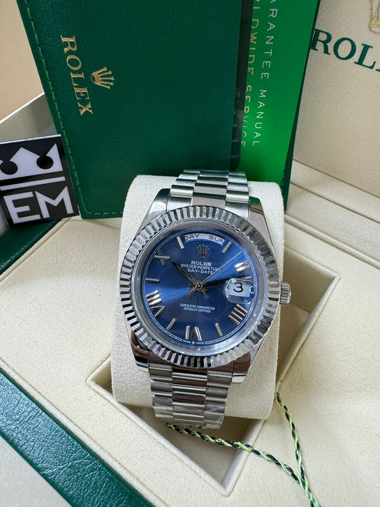 Rolex Day-Date Silver / Blue