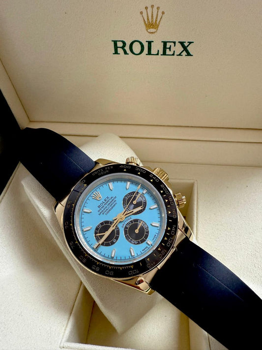 Rolex Daytona / Gold Azul-Turquesa